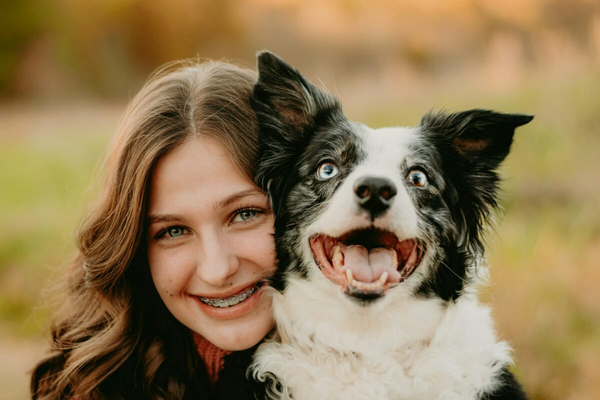 girl and dog